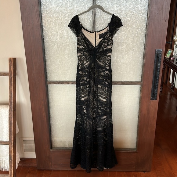 Nicole Miller Dress Womens size 6 Tempted By You Gown Black Lined Stretch - Picture 3 of 11
